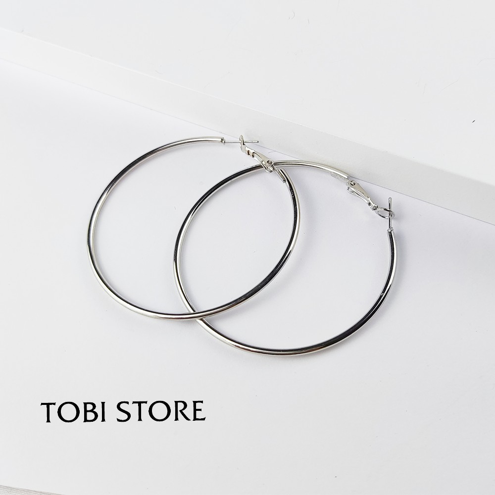 Bông tai nữ mạ bạc TOBI STORE khuyên tai cá tính nhiều kiểu dáng đính đá cute ngầu tròn, dài, nụ