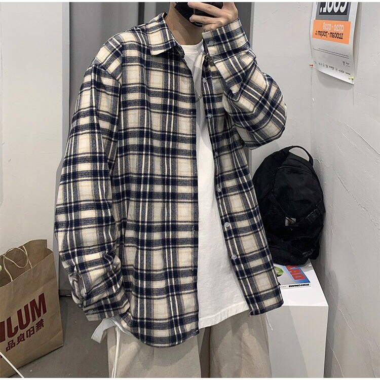 [ Có ảnh thật ] Áo sơ mi unisex form rộng - somi nam nữ sọc SỐ 19 | BigBuy360 - bigbuy360.vn