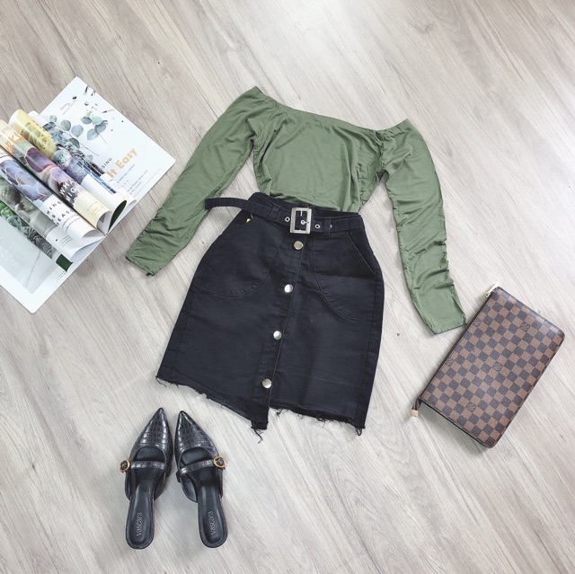 Chân váy lệch tà tua rua kèm dây đai điều chỉnh eo | BigBuy360 - bigbuy360.vn