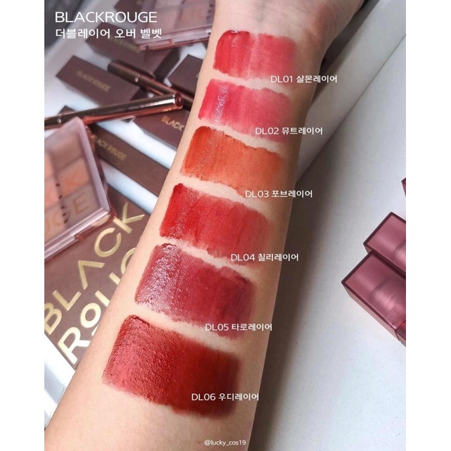 Son Black Rouge Double Layer Over Velvet New 2022-Son Black Rouge Bản Mới Nhất#DL01#DL02#DL03#DL04#DL05#DL06