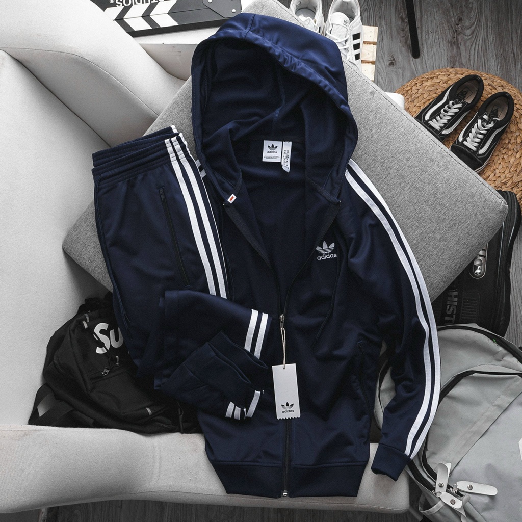 [ Màu Đỏ  ] Bộ Thể Thao Adidas Có Nón 3 Sọc Chất Vải Chicot Dư Xịn , bigsize 90kg - 3bros Quần Áo Xuất Khẩu