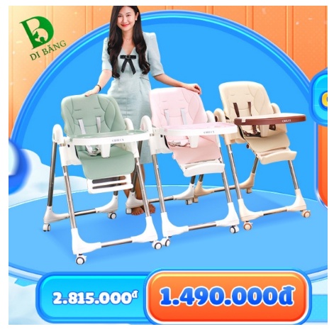 Ghế ăn dặm Chilux S, ghế ăn dặm cho bé Chilux Grow S Điều chỉnh độ cao linh hoạt, ngả lưng 5 cấp độ