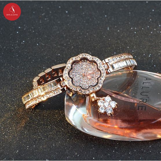Đồng hồ nữ Mashali 9156 đính đá cao cấp 26mm ( Vàng / Bạc ) + Tặng hộp đựng đồng hồ thời trang & Pin