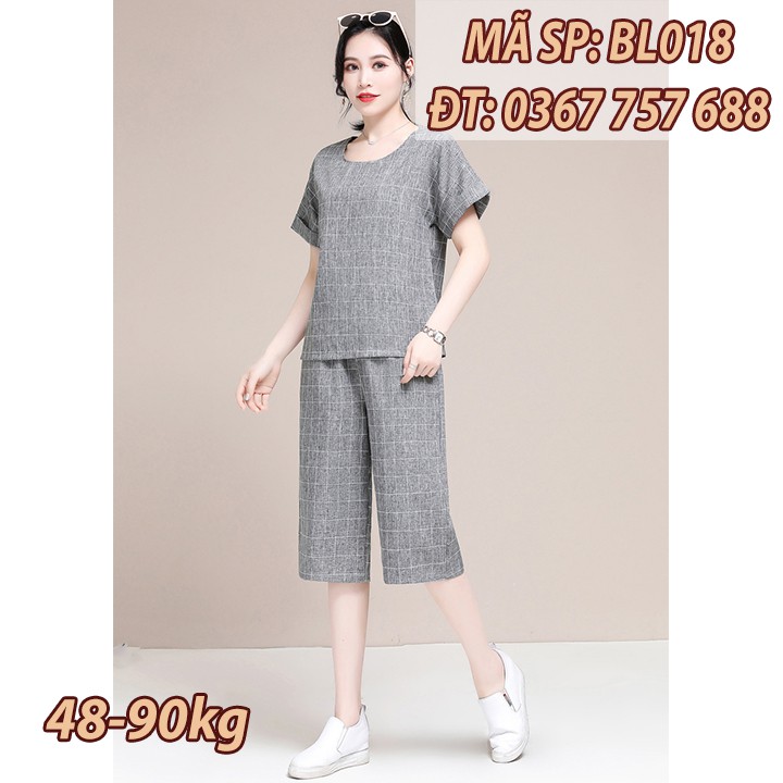 [CÓ SẴN] [CÓ SẴN] Đồ bộ ống rộng linen form rộng 90KG cho mẹ trung niên U50 u60 bigsize giá rẻ đẹp