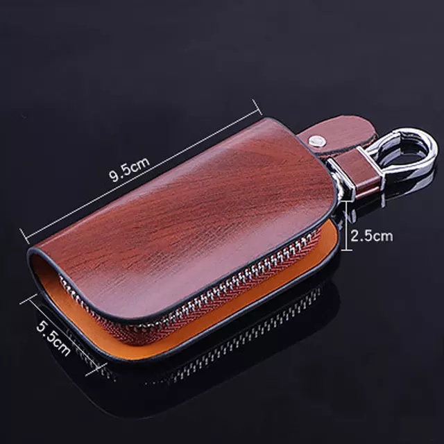 [ Đủ Hãng Xe ] Vỏ Da Đựng Chìa Khóa In Logo Xe Hơi Vân Gỗ Sang Trọng