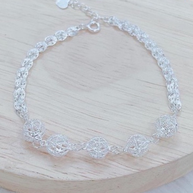 Lắc tay Nữ Bạc ta Dây phụng mặt cầu kim tiền Thiết kế nhẹ nhàng tinh tế. Mẫu mới nhất Mainomi Shop Bạc Xinh