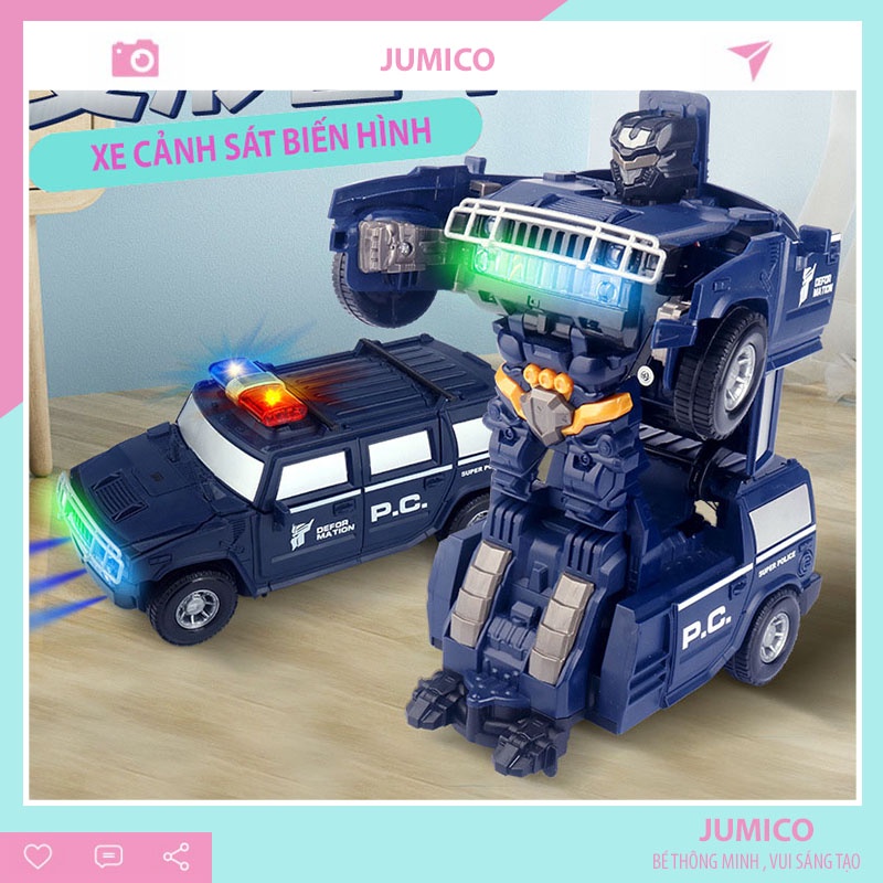 Đồ Chơi Cho Bé Ô Tô Robot Biến Hình Phát Triển Trí Tuệ Tư Duy Vận Động Jumico Or