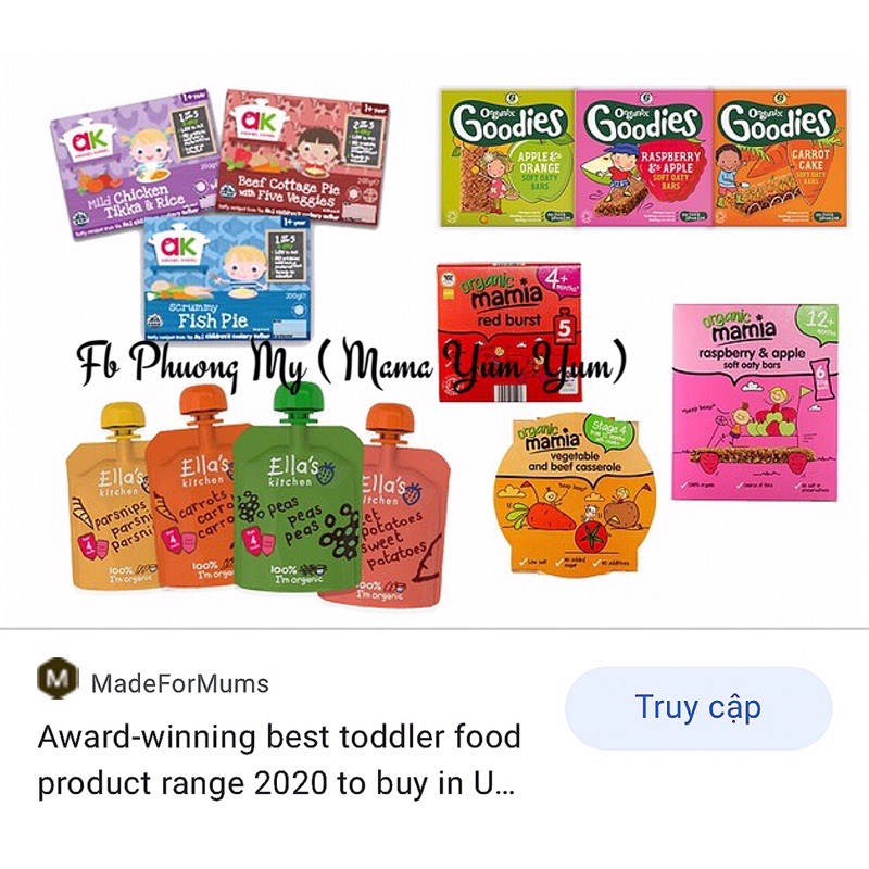 Date 10/2023- Cháo súp Mì ăn liền Organic Mamia cho bé 12 tháng của UK tiện lợi đi du lịch