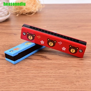 HEAS Dễ Thương Tremolo Harmonica 16 Lỗ Nhạc Cụ Trẻ Em Giáo Dục Vỏ Gỗ Nhiều Màu Sắc