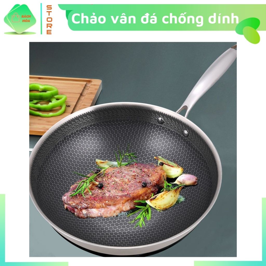 Chảo Vân Tổ Ong Sâu Lòng, Chảo Vân Đá Chống Dính 32Cm Dành Cho Mọi Loại Bếp