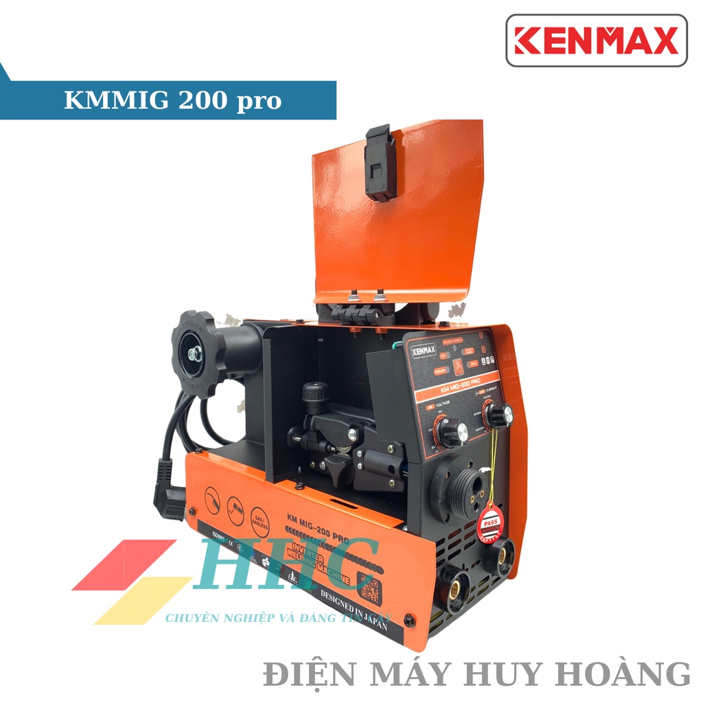 Máy hàn mig mini không dùng khí KENMAX 200 Pro 2021 dây mig rời dài 3m, sử dụng cuộn dây 1kg và 5kg