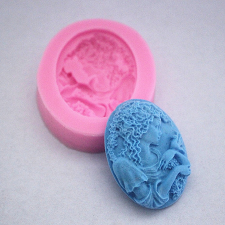 Beautiful Girl Cameo Silicone Soap Sugarcraft Chocolate Fondant Cake Mold