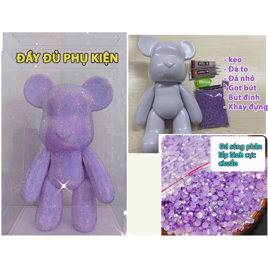 Gấu đính đá - Bearbrick series size 23,34,53 cao cấp thời thượng handmade siêu xinh cho bé và mọi lứa tuổi nhiều màu