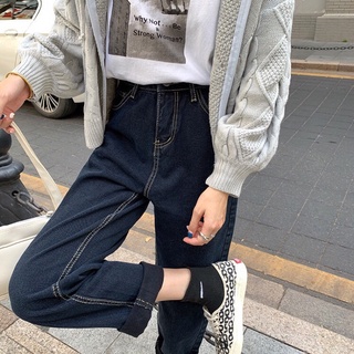 Quần jeans chỉ nổi cạp cao năng động dễ phối đồ