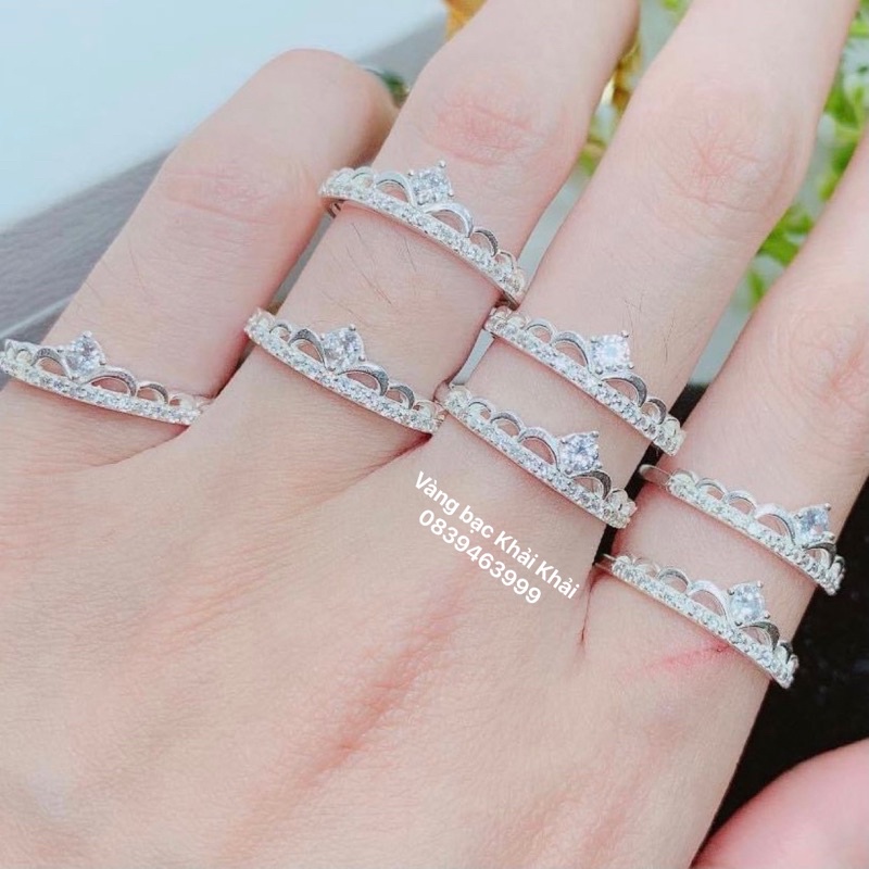 Nhẫn nữ bạc ta - Nhẫn vương miện bạc ta siêu đẹp - Vàng bạc Khải khải