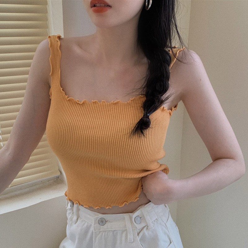 Áo Dệt Kim Hai Dây Dáng Ôm Quyến Rũ Cho Nữ