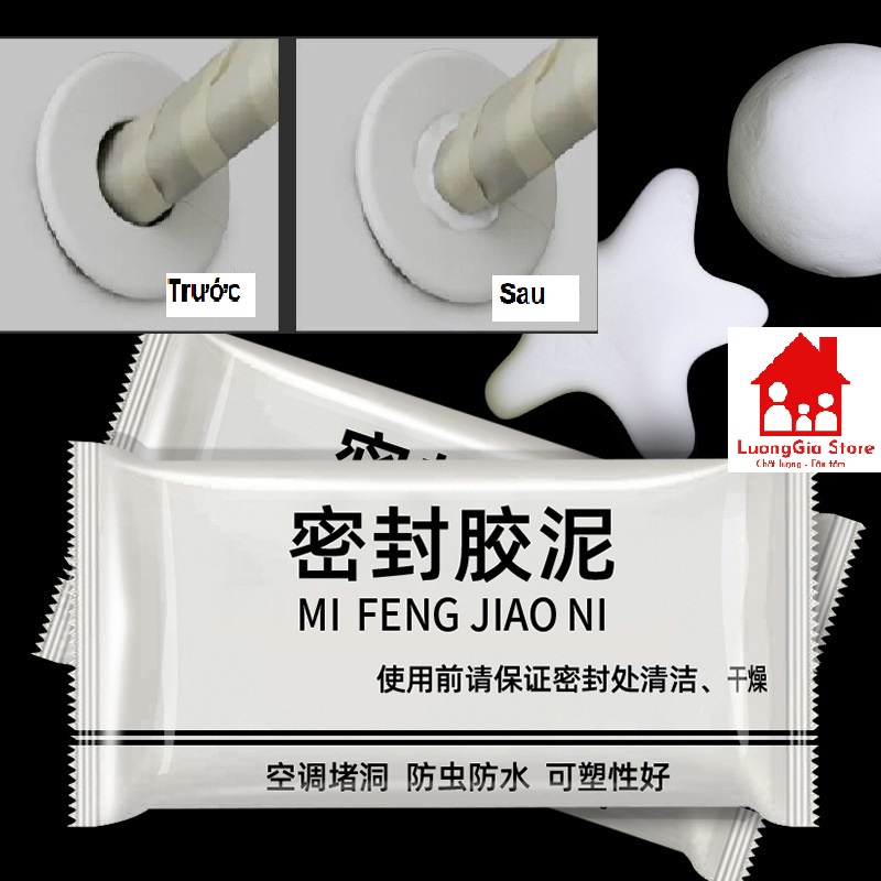 Keo Xi Măng Dẻo Bịt Tường, Đất Sét Tự Khô Bịt Lỗ Điều Hoà, Keo Bùn Chống Thấm, Giảm Tiếng Ồn, Chống Thấm Tường