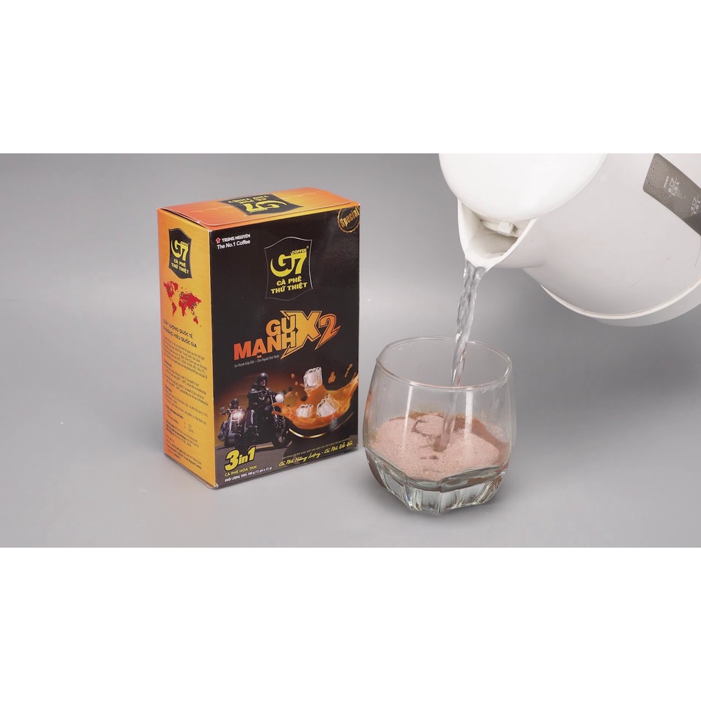Cà phê sữa hòa tan đậm đà Gu Mạnh 3in1 hộp 12 gói x25gr