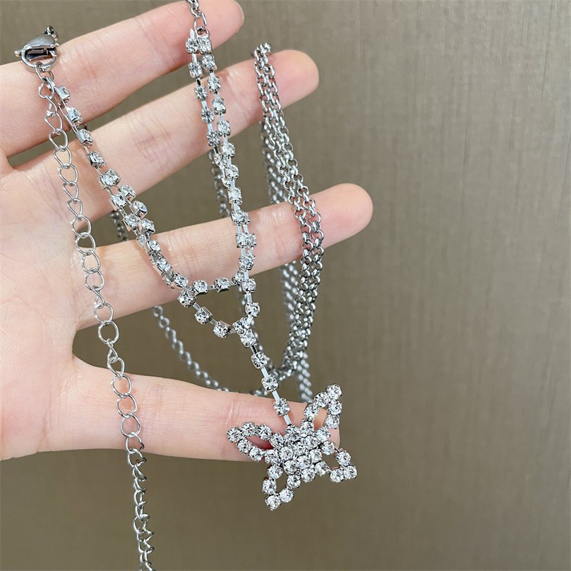 Dây xích thắt eo/ Dây chuyền đính đá nhân tạo hình Butterfly