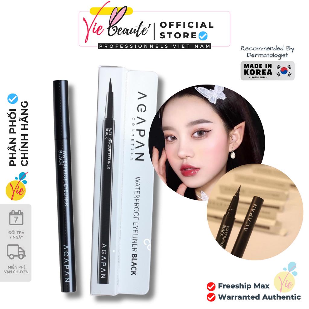 Kẻ Mắt Không Lem, Lâu Trôi AGAPAN Waterproof Eyeliner Black Hàn Quốc - Màu Đen