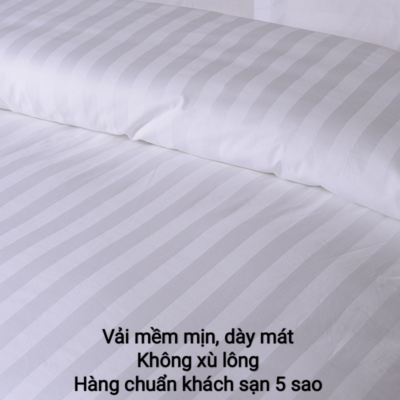 Bộ chăn ga gối đệm, drap giường cotton 100% cao cấp chuẩn khách sạn 5 sao, ra vải dày mịn nằm cực mát