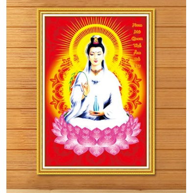 TRANH ĐÍNH ĐÁ MẸ QUAN ÂM PHẬT LG1048 (50X70) CM tranh chưa thành phẩm
