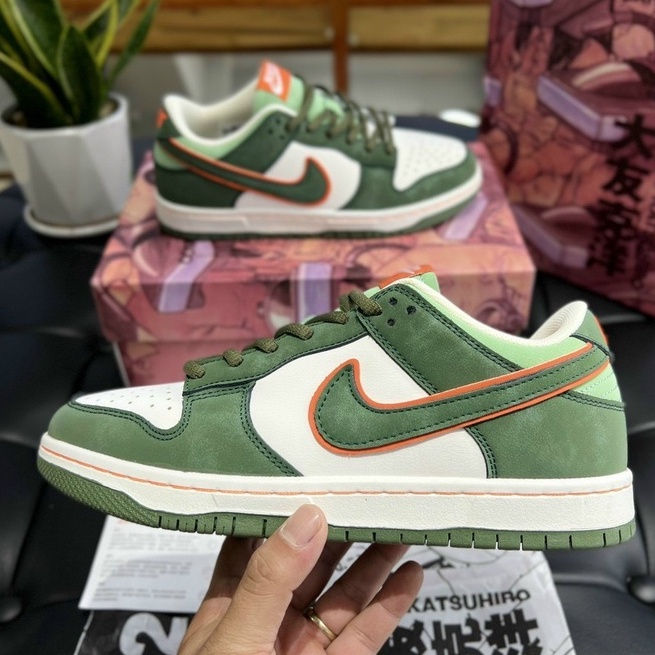 Giày Sneaker SB Dunk Xanh Rêu Cam|Sb Otomo Green Orange