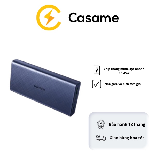 Pin sạc dự phòng hỗ trợ sạc nhanh UGREEN PB165 20000mAh PD45W