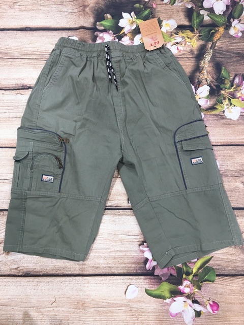 Bigsize Quần short kaki túi hộp nam trung niên dưới 110kg