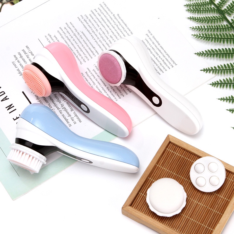 Máy rửa mặt massage 5in1 mát xa rửa mặt tẩy tế bào chết sạc pin - Mẫu mới 2022