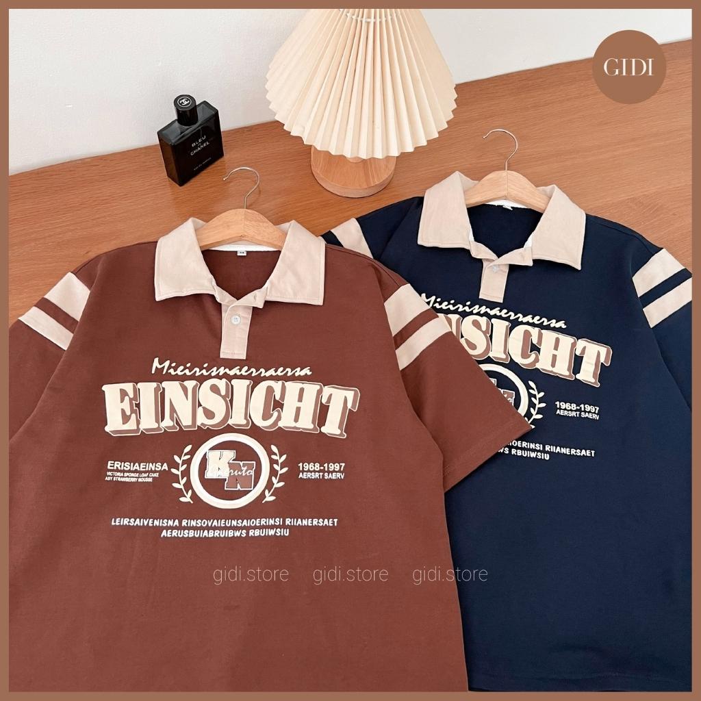 Áo phông POLO KN EINSICHT Nam Nữ Unisex Form rộng - áo thun có cổ vải thun da cá tici dày dặn - GIDI