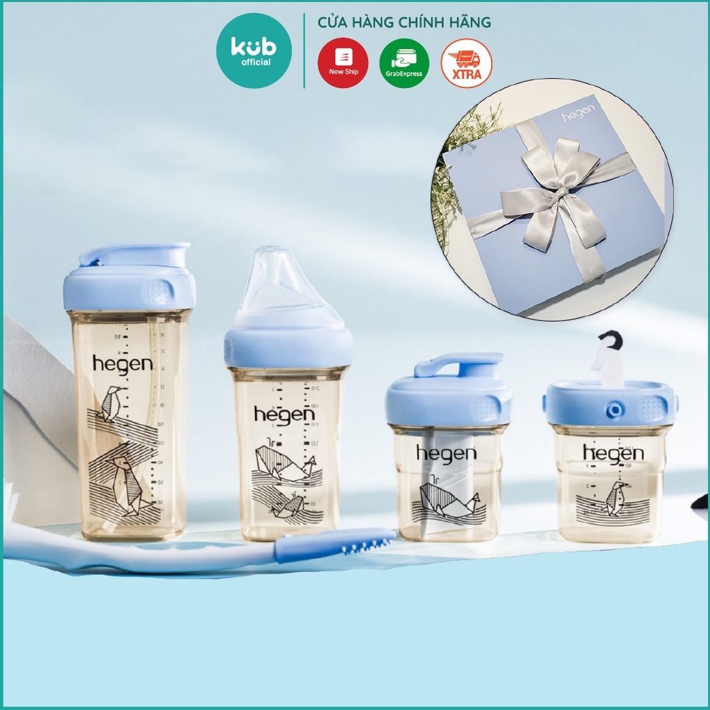 Bình sữa Hegen 150ml, 240ml 300ml cổ xanh blue - 𝗛𝗲𝗴𝗲𝗻 𝐖𝐨𝐧𝐝𝐞𝐫 𝐁𝐥𝐮𝐞 𝐂𝐨𝐥𝐥𝐞𝐜𝐭𝐢𝐨𝐧