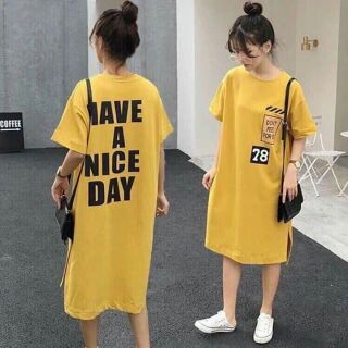 Váy xuông form rộng xẻ tà