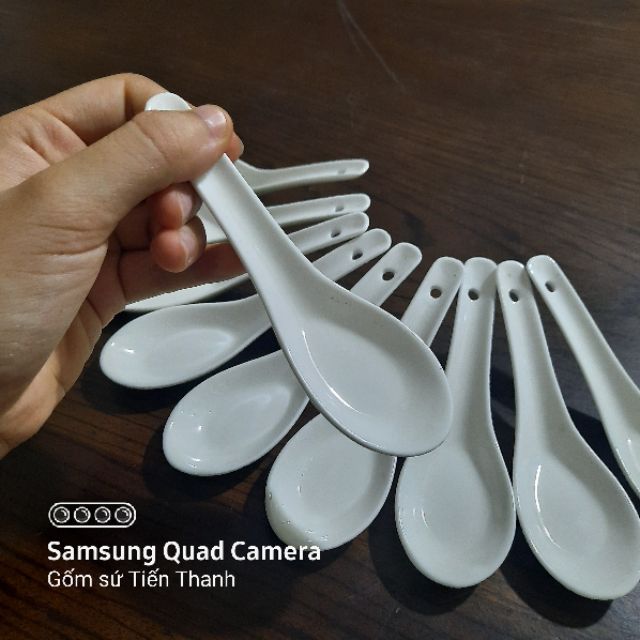 Thìa sứ trắng Bát Tràng