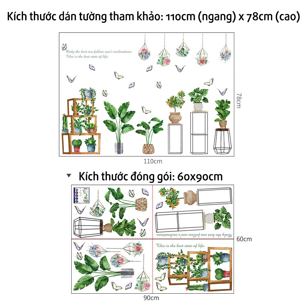 Decal Dán Tường Trang Trí Nhà Cửa, Quán Cafe, Phòng Ngủ C120