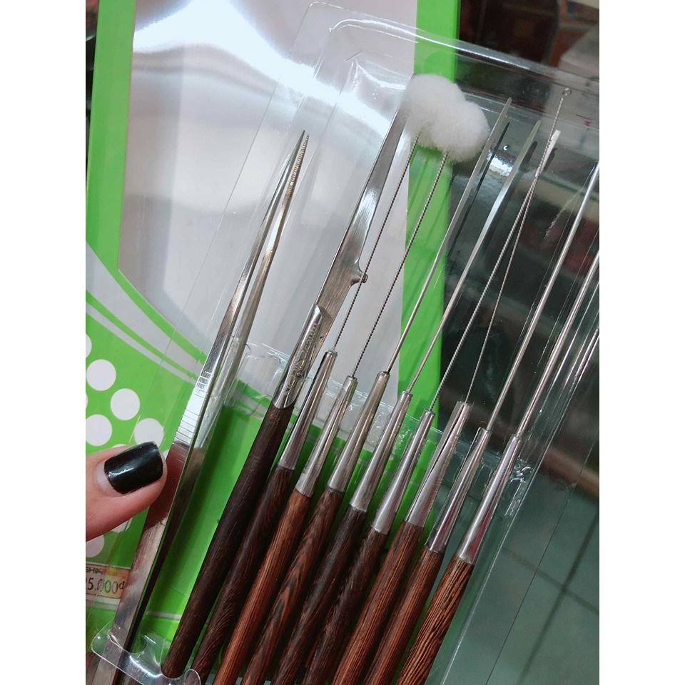 Bộ Lấy Rái Tai Cao Cấp Kềm Nghĩa Tool Ear Pick 10 Món