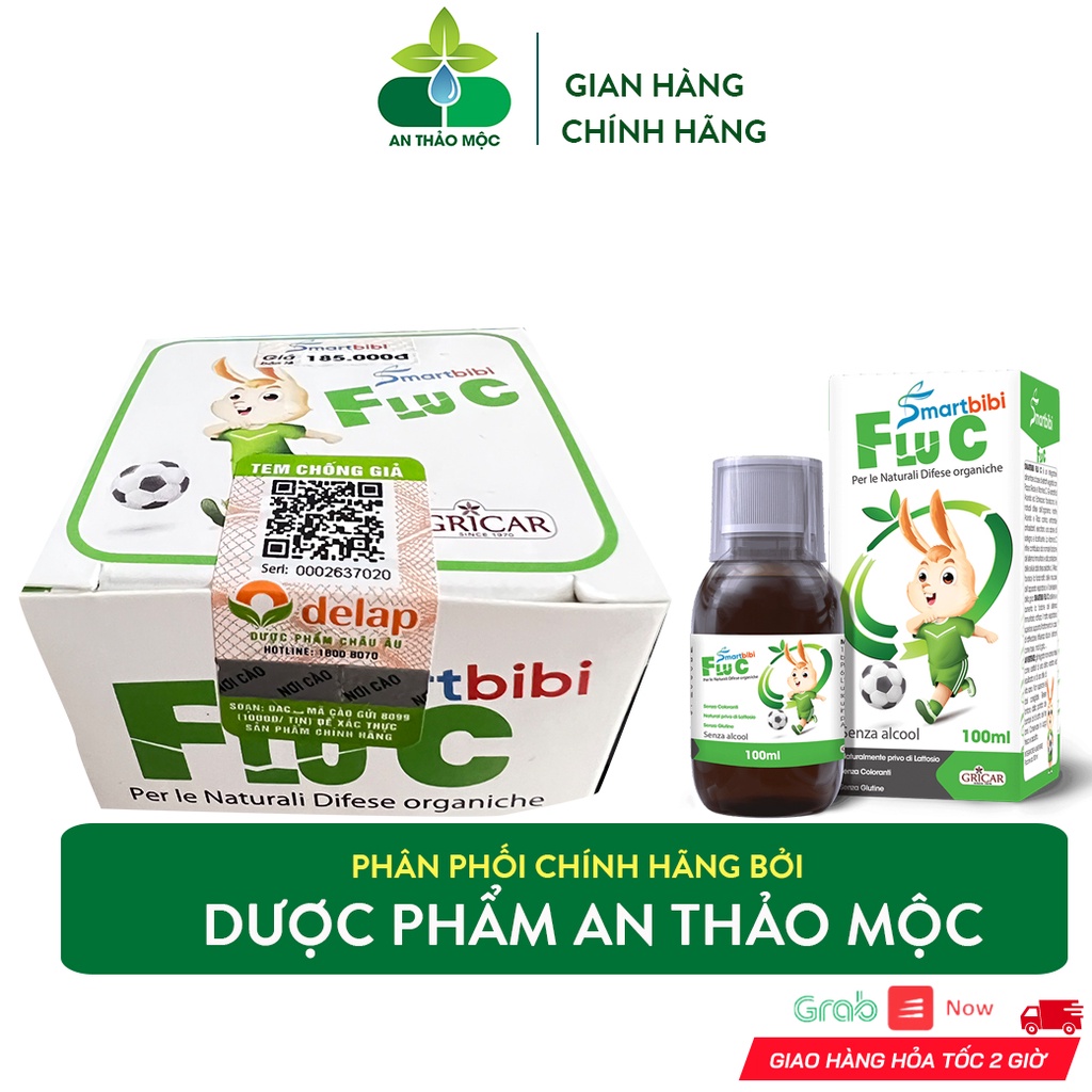 Siro Tăng Đề Kháng Đường Hô Hấp Trên Smartbibi Flu C Giảm Cơn Ho Do Cảm Cúm Giảm Đau Họng Hắt Hơi Cho Trẻ