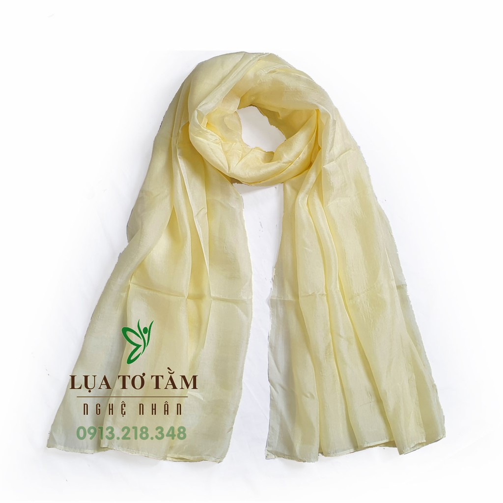 Khăn Lụa Tơ Tằm thiên nhiên Việt Nam 100% Silk4World màu vàng