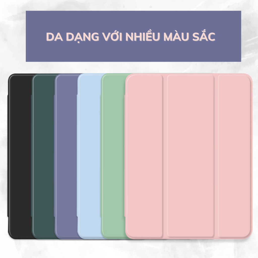 [BEST SELLER] Cover máy tính bảng DIY màu Pastel có khay bút, nhám mờ chống ố, chống bẩn, bao da máy tính bảng