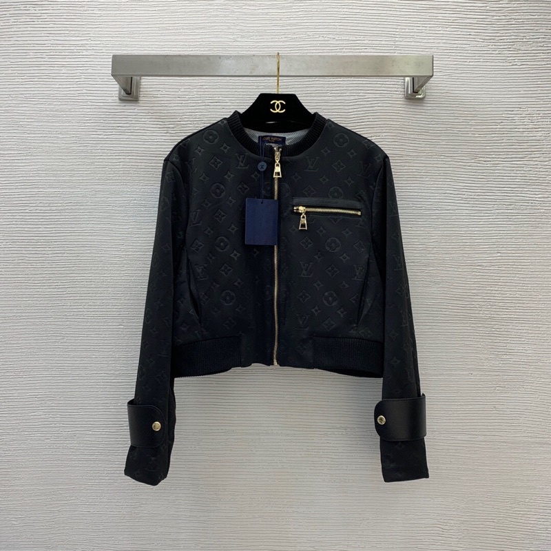 Áo khoác cao cấp vải phối da logo Louis Vuitton LV cao cấp trẻ trung phong cách
