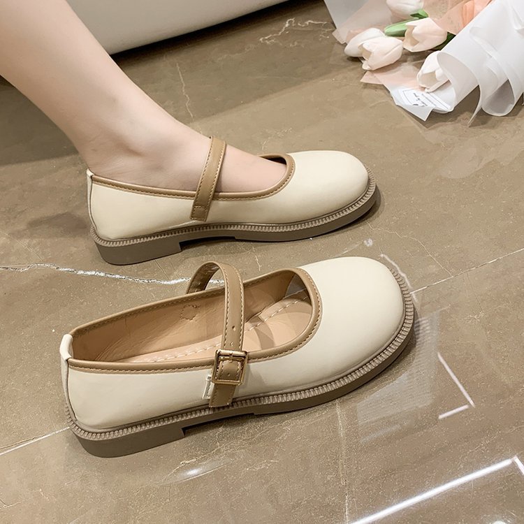 Giày búp bê nữ khóa cài vintage