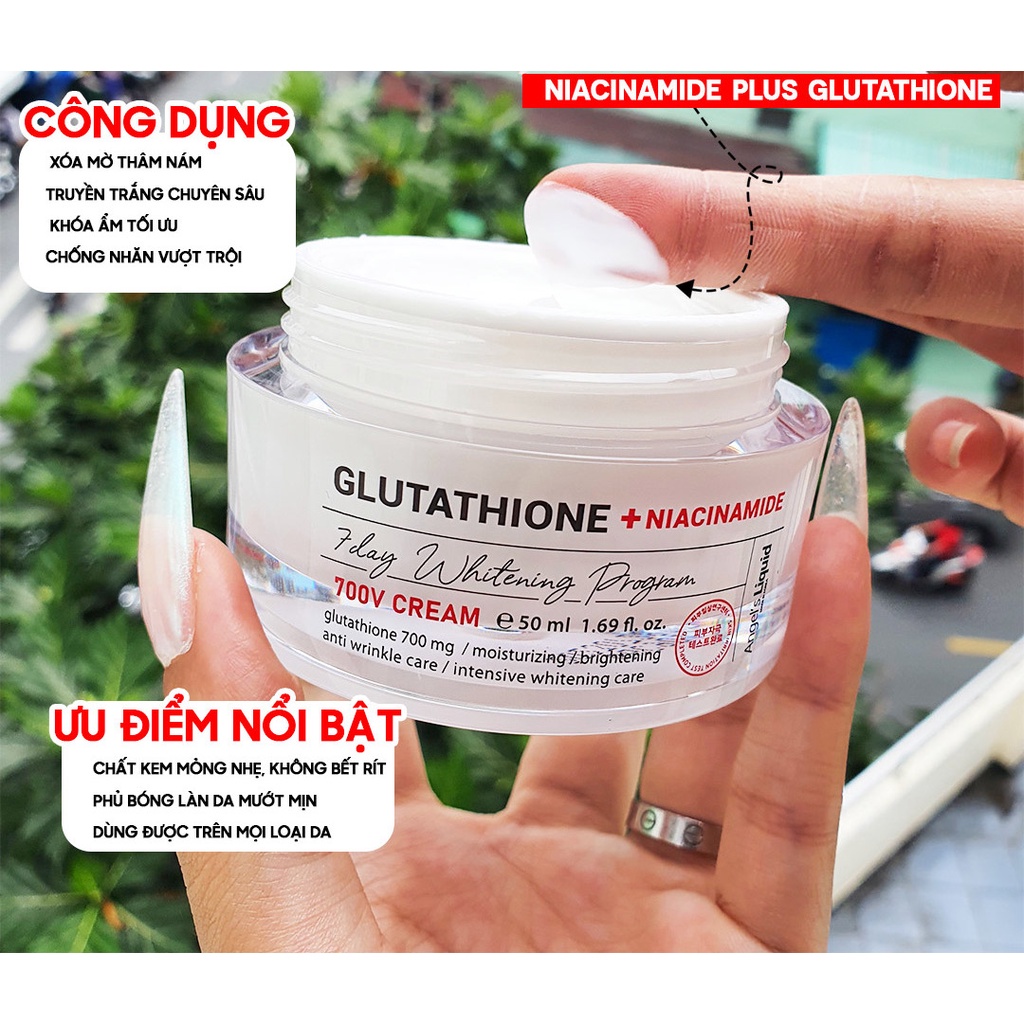 Kem dưỡng truyền trắng mờ nám Angel Liquid Glutathione Plus Niacinamide 700 V Cream 50ml