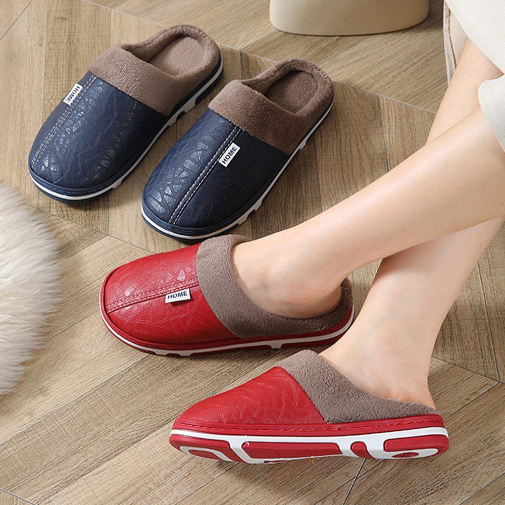 .Dép Đi Trong Nhà Đế Bằng Phối Lông Nhung Chất Liệu Da PU