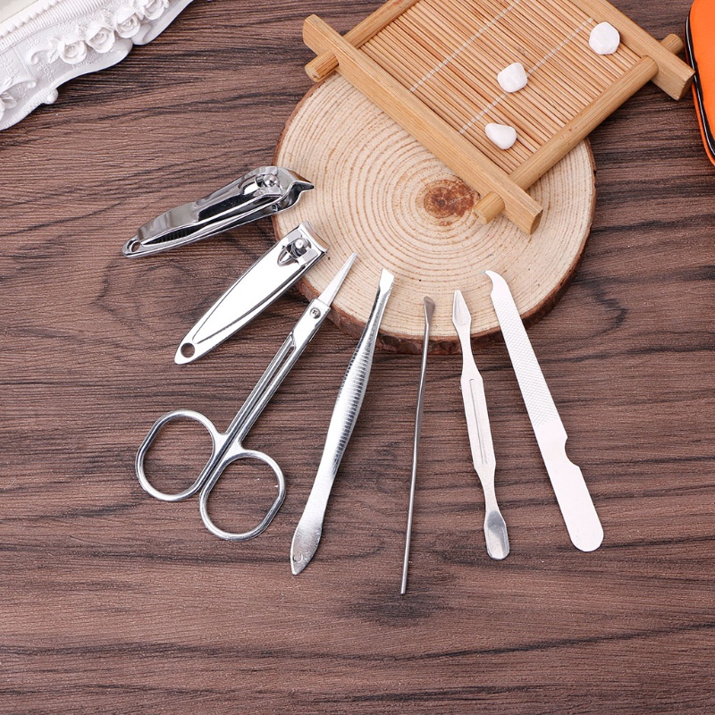 Set 7 Dụng Cụ Làm Móng Bằng Thép Không Gỉ Kèm Hộp Đựng Tiện Lợi