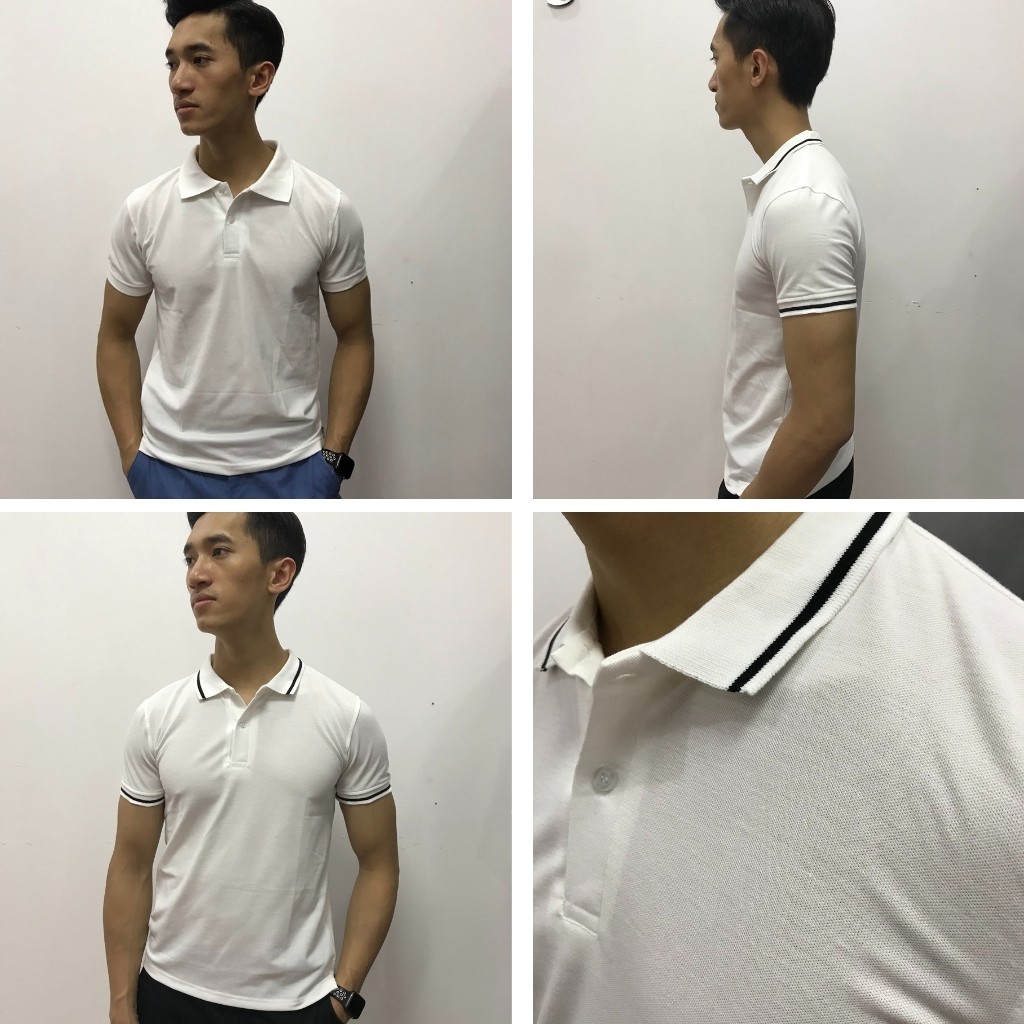 Áo polo nam nữ trắng trơn basic cổ bẻ cotton cá sấu trẻ trung sang trọng