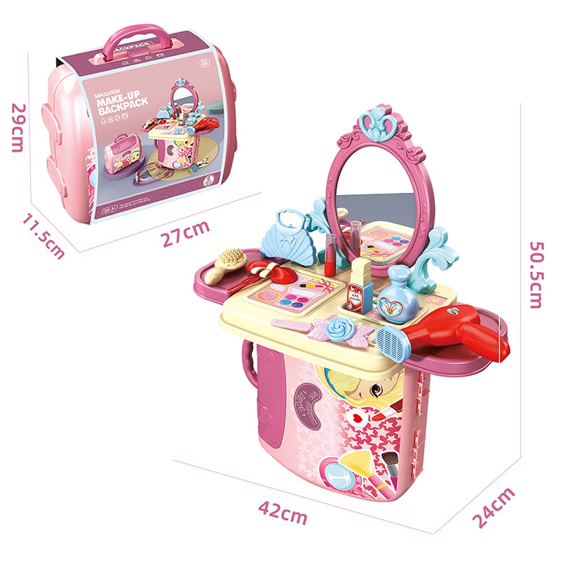 Đồ Chơi Vali Trang Điểm Và Làm Nail Dạng Hộp Đựng Cho Bé Gái 2in1 Cực Dễ Thương