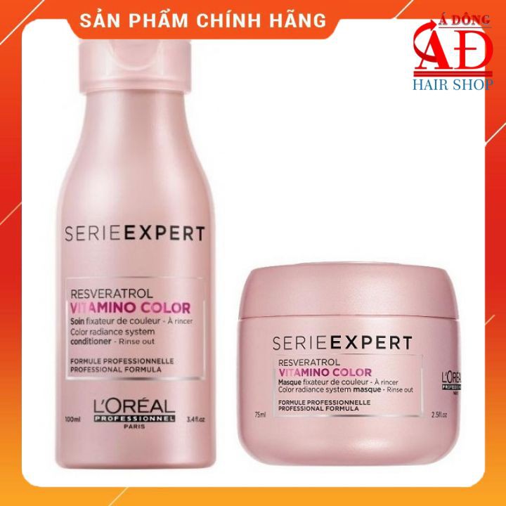 Bộ Kit dầu gội xả (hoặc ủ) giữ màu tóc nhuộm L'oreal Série Expert Vitamino Color Radiance Protection 100ml