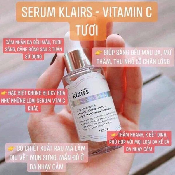 Tinh Chất Serum Vitamin C Klairs Freshly Juiced Dưỡng Sáng Trẻ Hóa Da 35ML