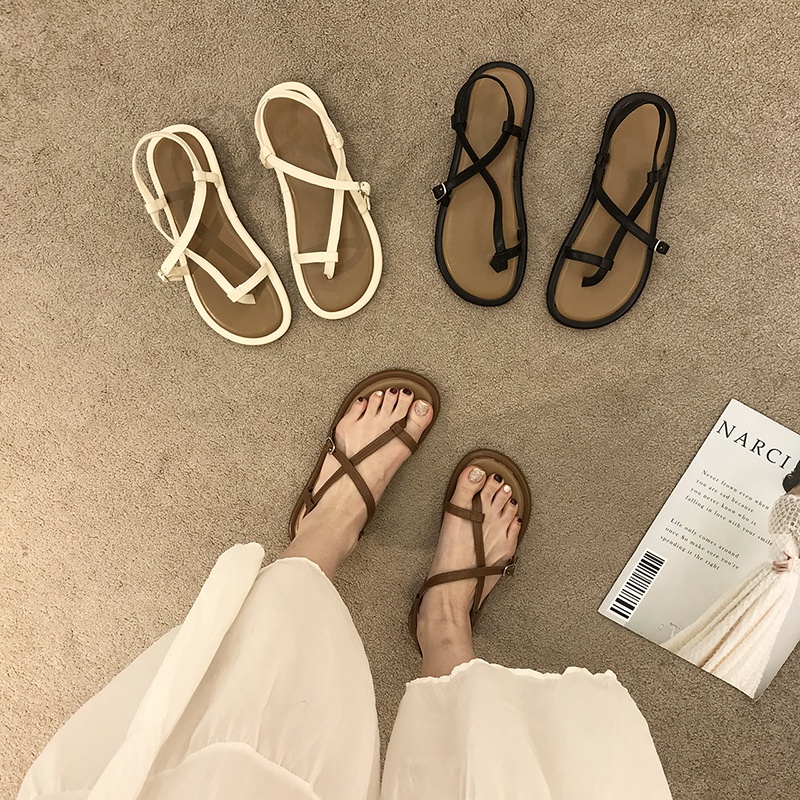 Dép Da Có Quai Đi Học Dép Nữ Dép xỏ ngón Nấm Lùn Clothes