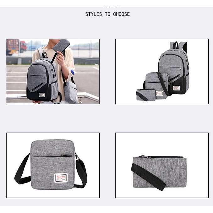 [Mẫu mới 2022] Combo set 3 món Balo Laptop 16 inch đi học đi làm + Túi đeo chéo + Hộp bút đi học, đi làm Chống Thấm Nước